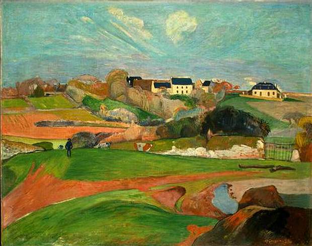 " Paul Gauguin:  Campagna a Le Pouldu  (olio su tela)"
